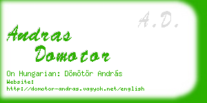 andras domotor business card
